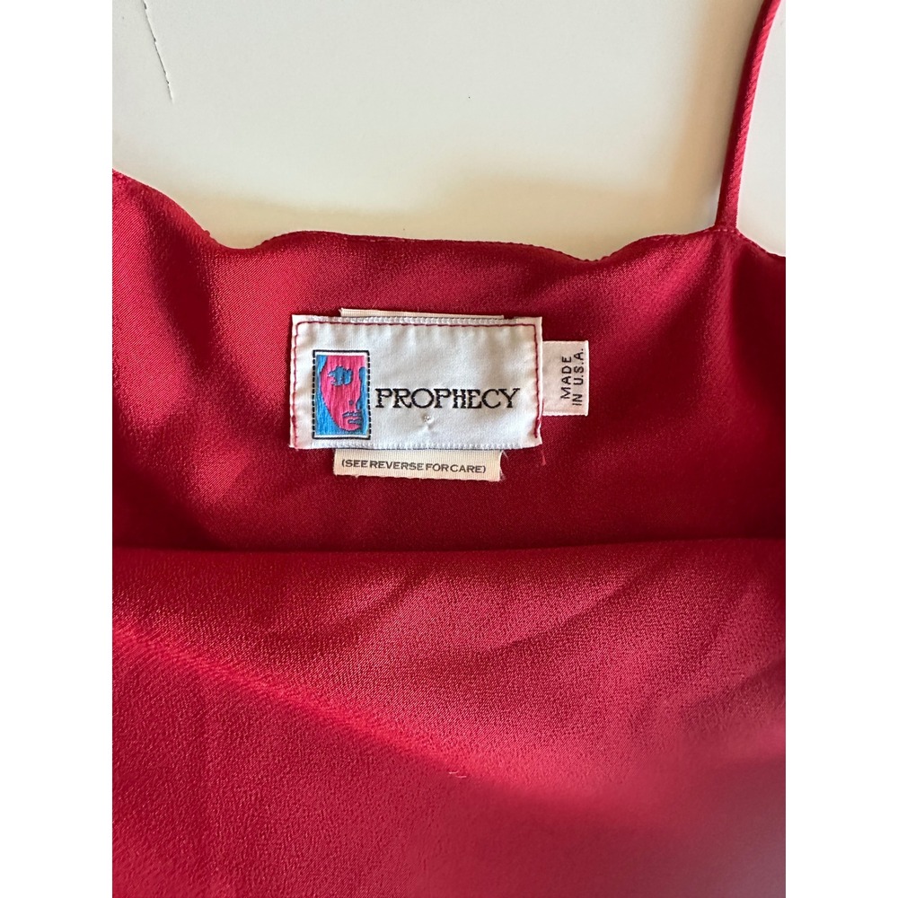 Vintage Prophecy Red Spaghetti Strap V-Neck Camisole Tank Top Made in USA Size 6 - Picture 3 of 6
